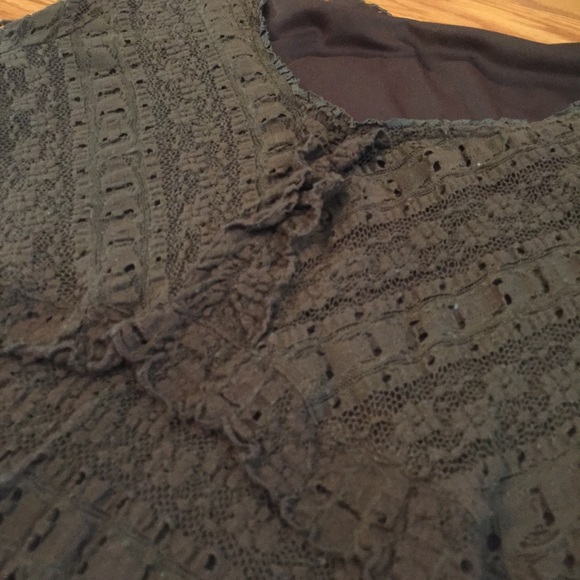 Brown Lace Cap Sleeve Tank Top - Picture 5 of 13